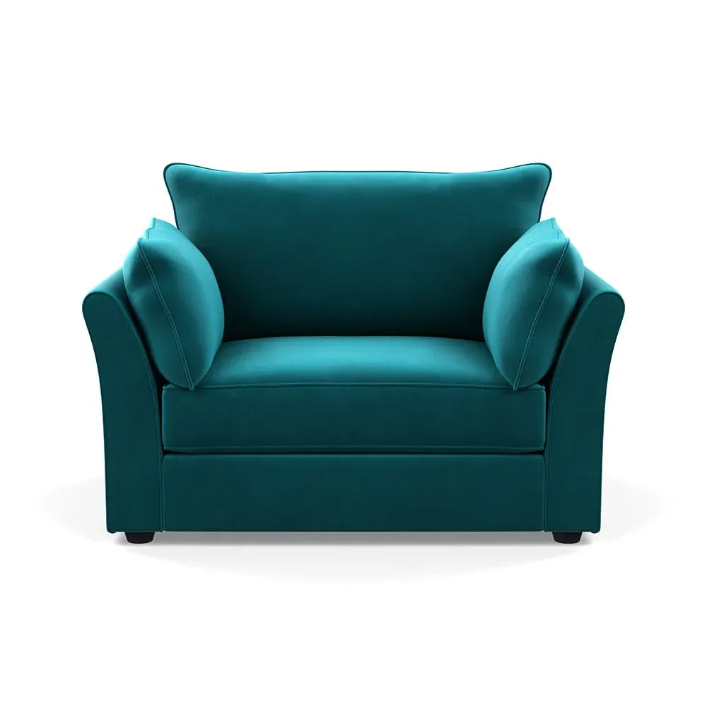 2-Seater Loveseat - Blue, Velvet image