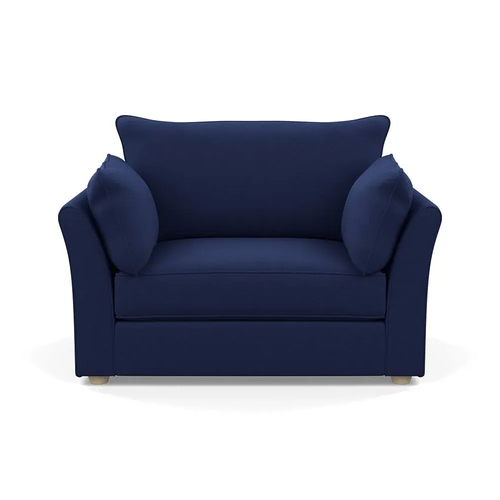 2-Seater Loveseat - Blue, Wool