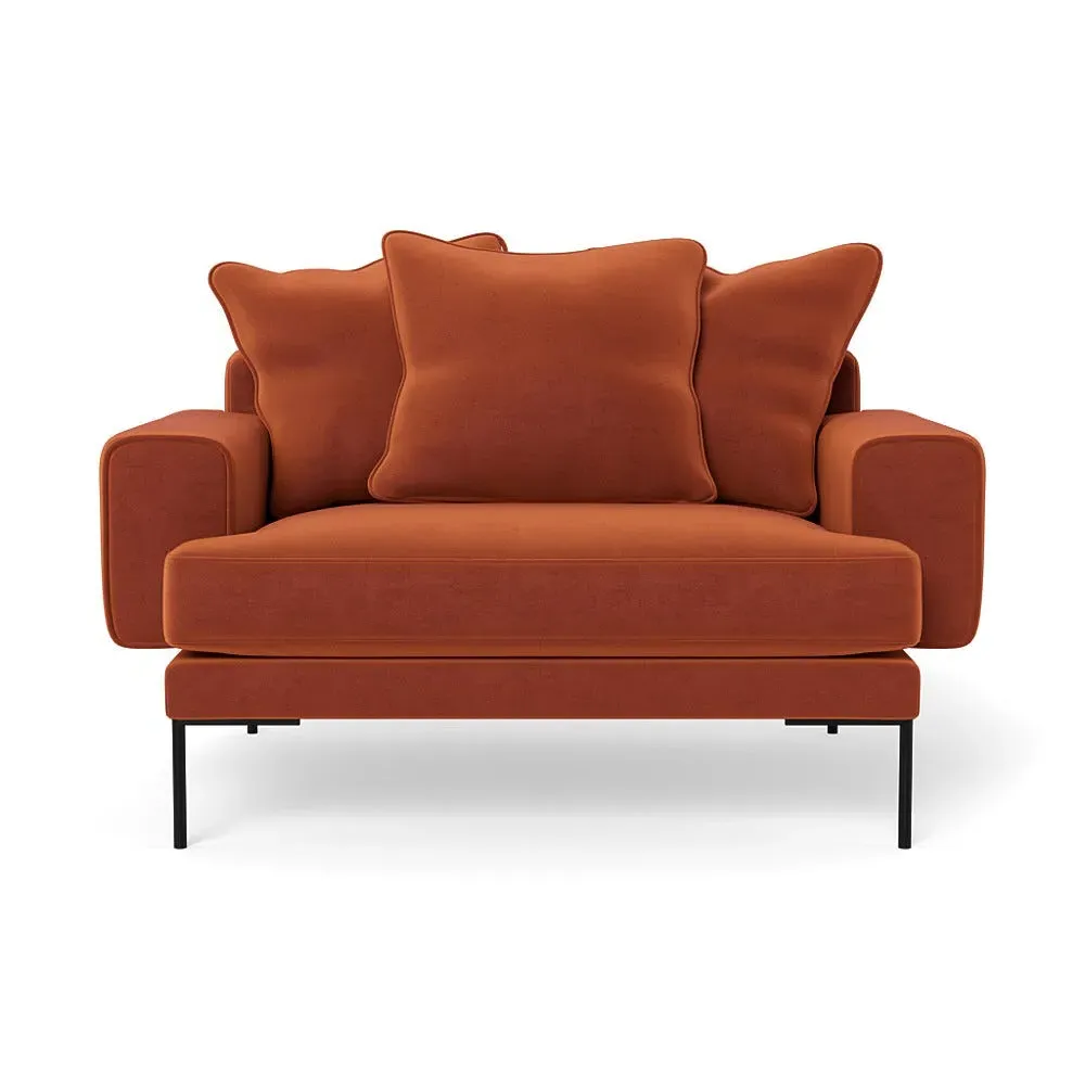 2-Seater Loveseat - Brown, Cotton Velvet