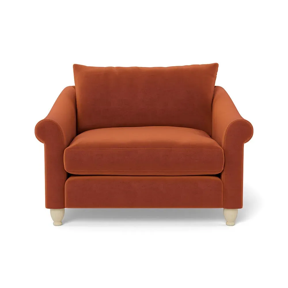 2-Seater Loveseat - Brown, Cotton Velvet