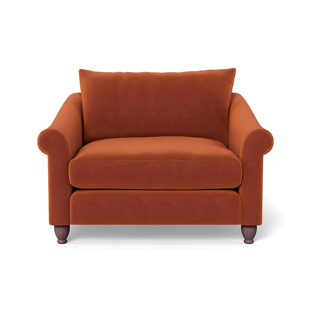 2-Seater Loveseat - Brown, Cotton Velvet