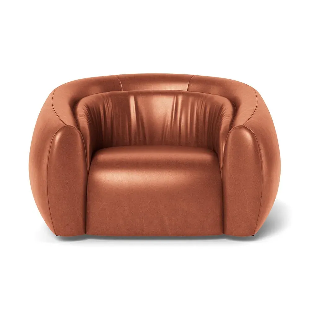 2-Seater Loveseat - Brown, Leather