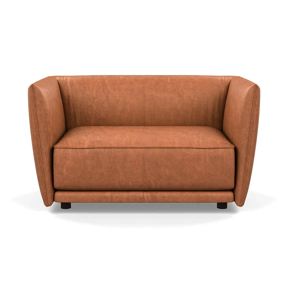 2-Seater Loveseat - Brown, Leather