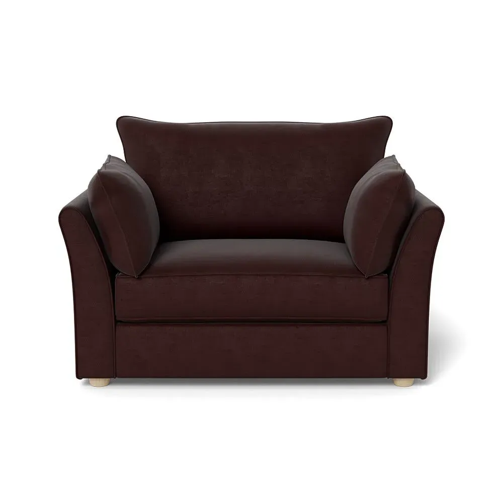 2-Seater Loveseat - Brown, Velvet