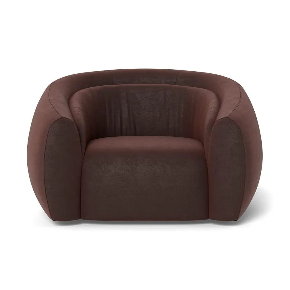 2-Seater Loveseat - Brown, Velvet