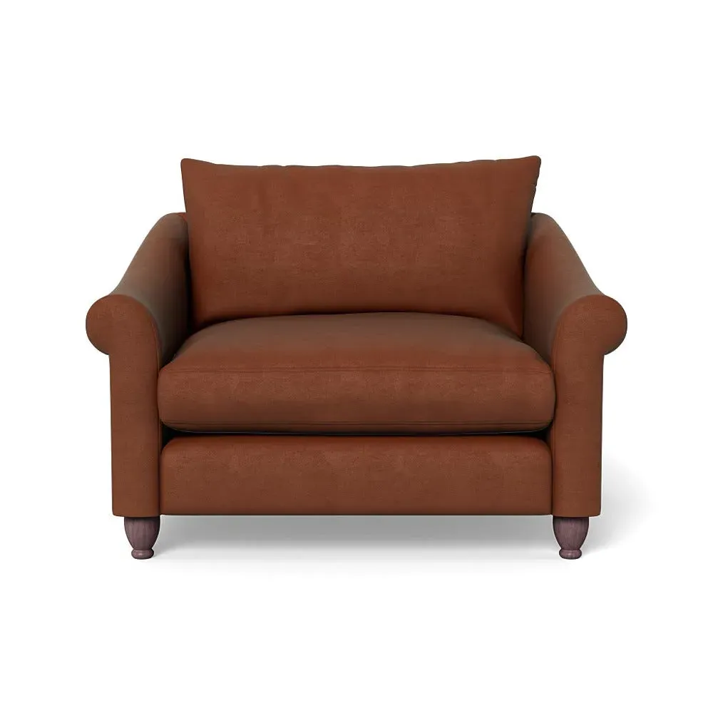 2-Seater Loveseat - Brown, Velvet