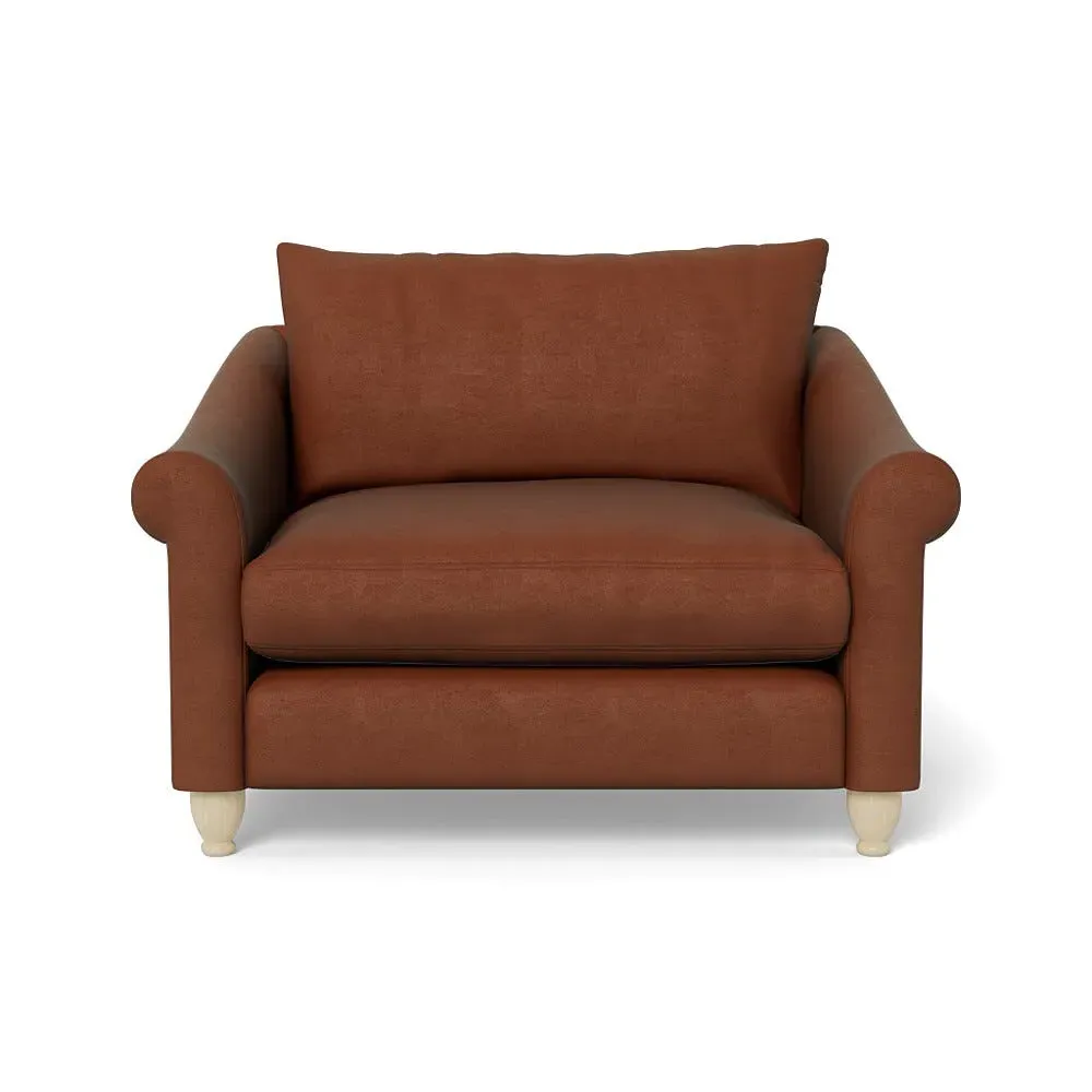 2-Seater Loveseat - Brown, Velvet