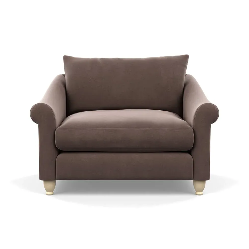 2-Seater Loveseat - Brown, Velvet