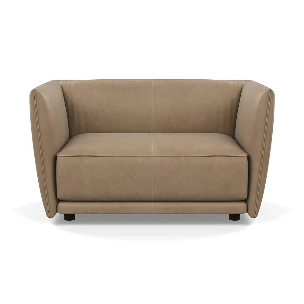 2-Seater Loveseat - Camel, Leather