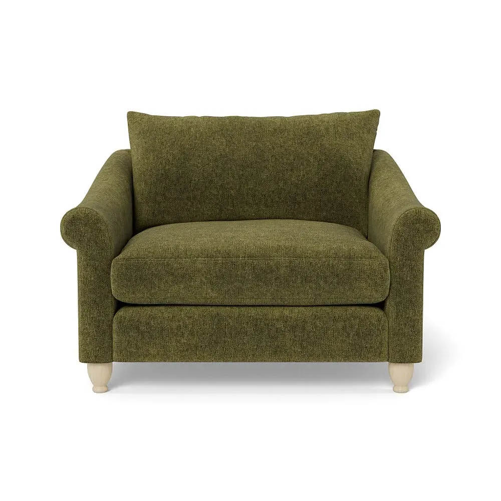 2-Seater Loveseat - Green, Boucle