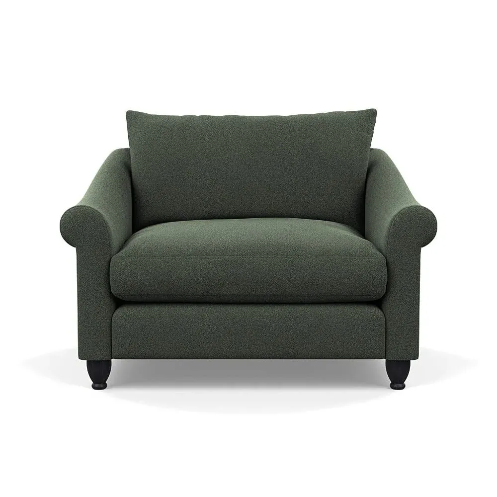 2-Seater Loveseat - Green, Boucle