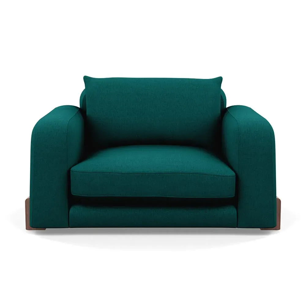 2-Seater Loveseat - Green, Brushed Cotton