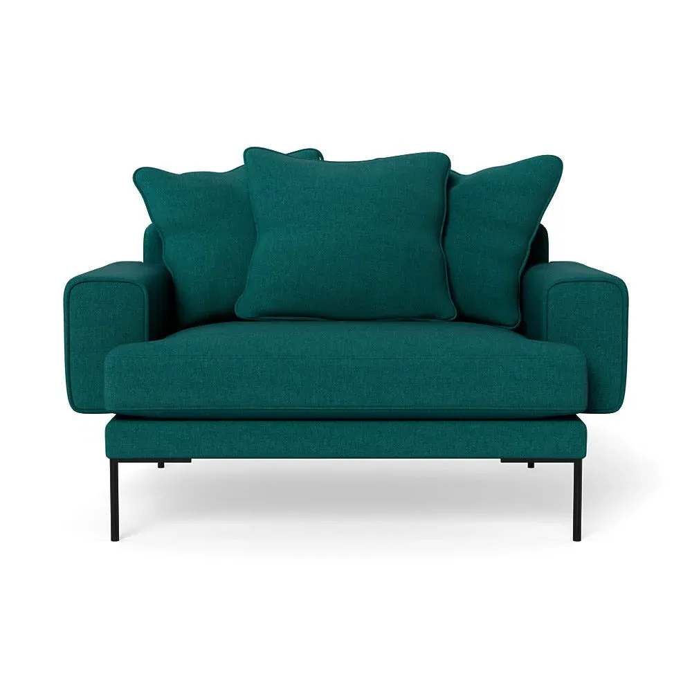 2-Seater Loveseat - Green, Brushed Cotton