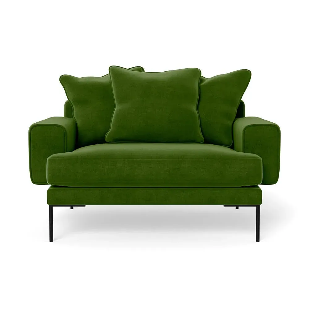 2-Seater Loveseat - Green, Luxe Velvet