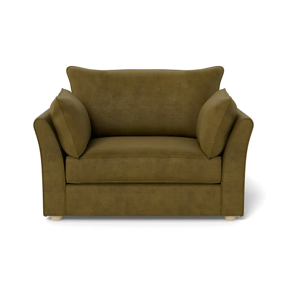 2-Seater Loveseat - Green, Velvet