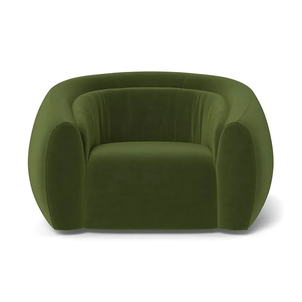 2-Seater Loveseat - Green, Velvet