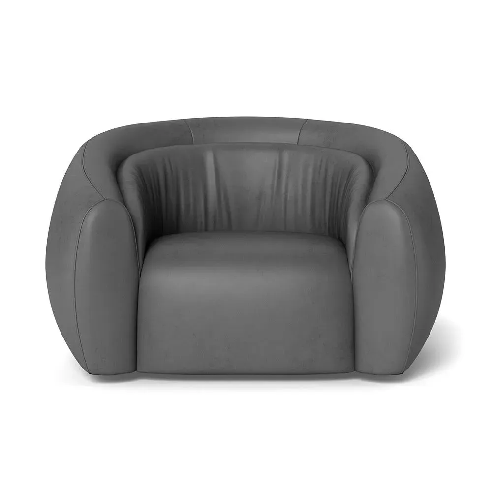 2-Seater Loveseat - Grey, Leather