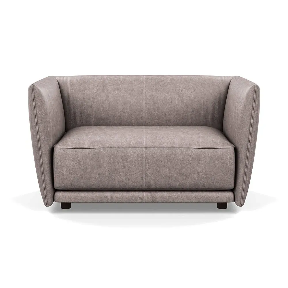2-Seater Loveseat - Grey, Leather
