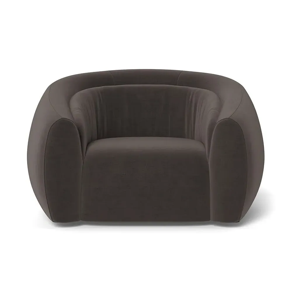 2-Seater Loveseat - Grey, Velvet