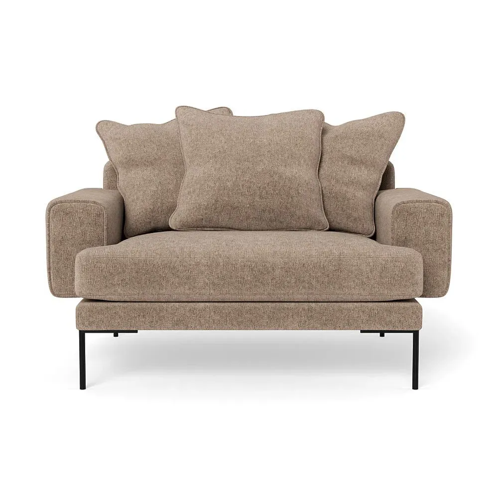 2-Seater Loveseat - Natural, Boucle Velvet