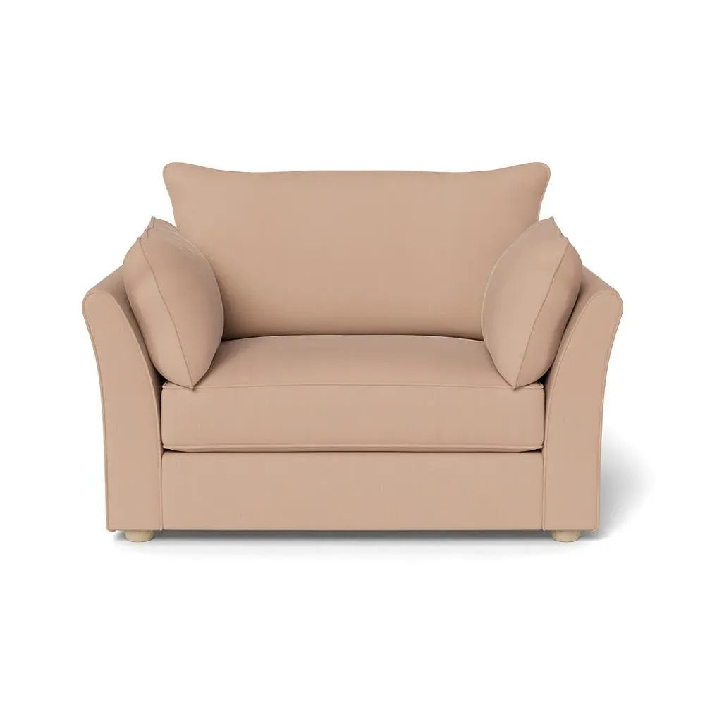 2-Seater Loveseat - Pink, Linen-Cotton
