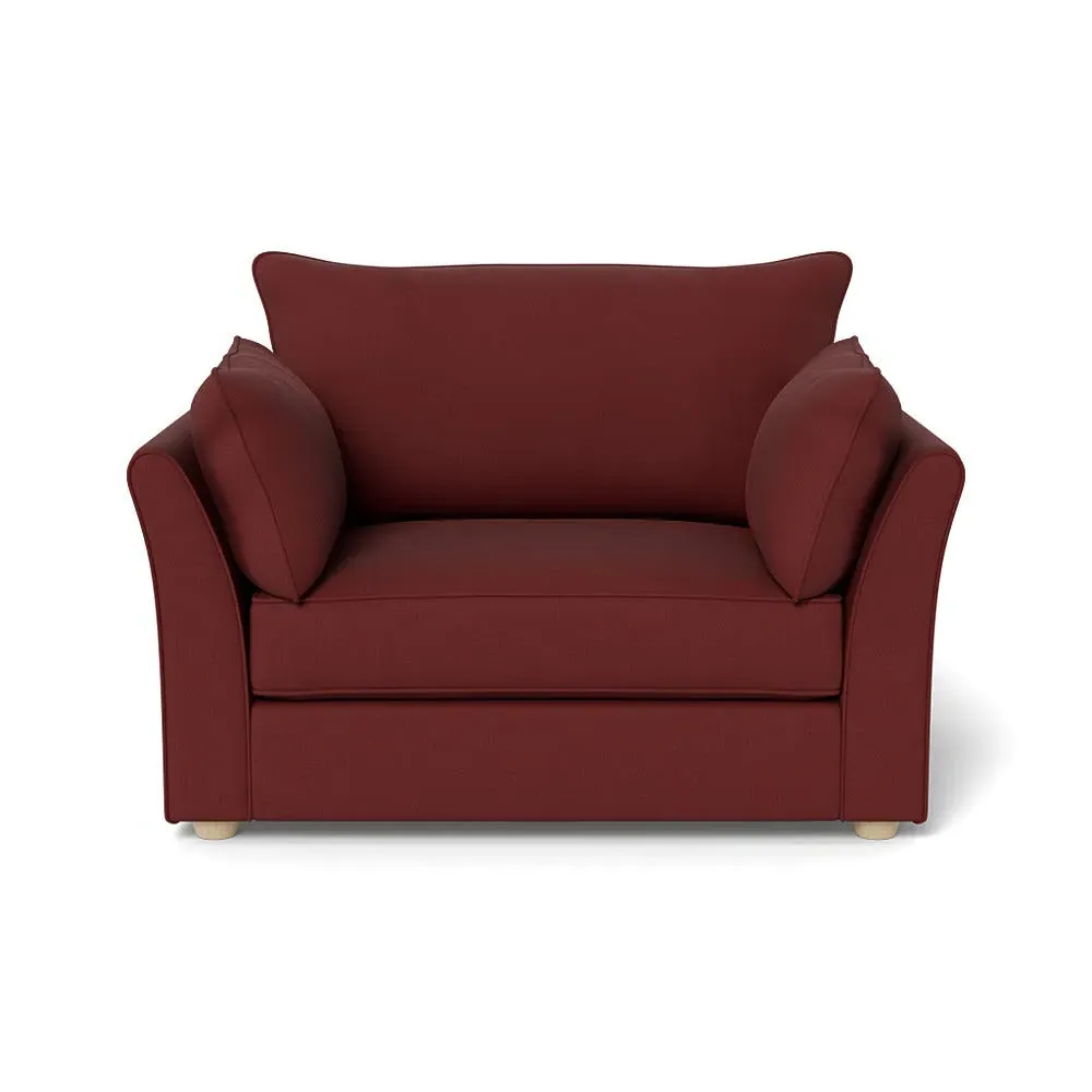 2-Seater Loveseat - Red, Linen-Cotton