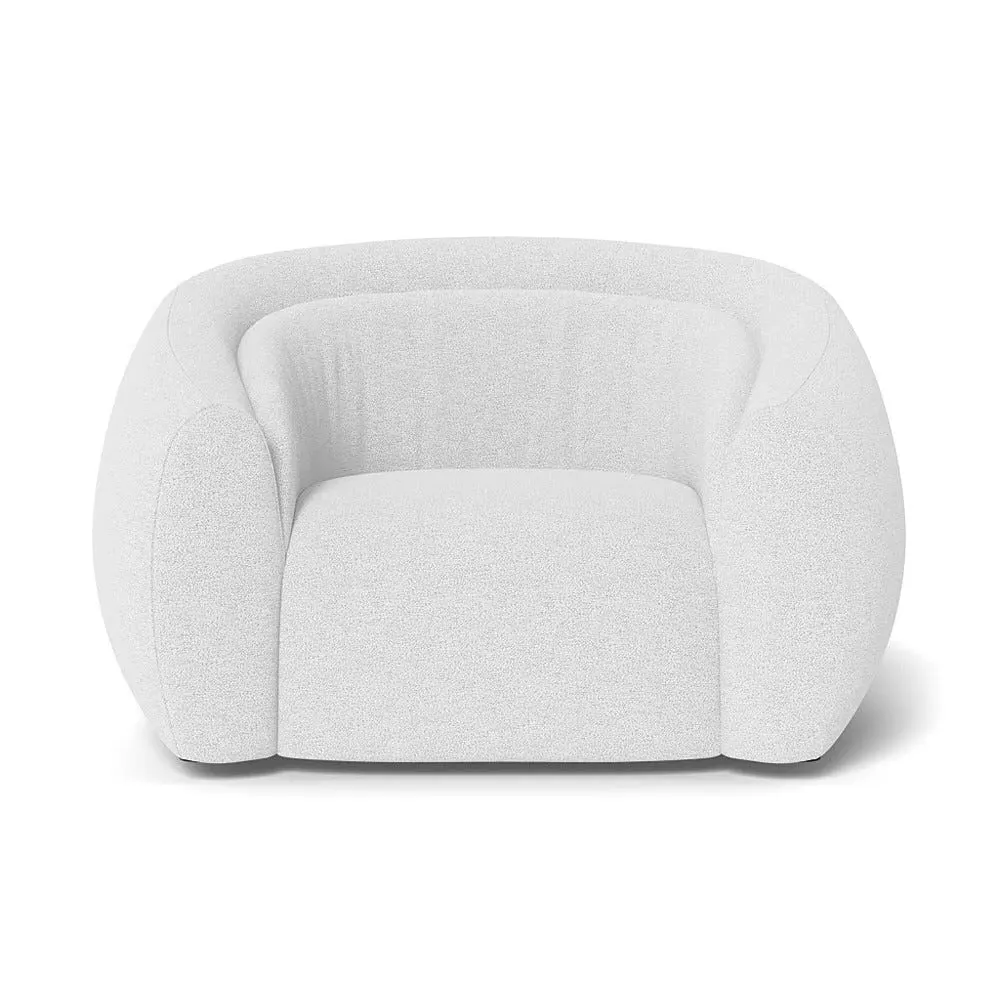 2-Seater Loveseat - White, Boucle