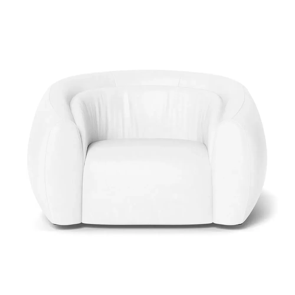 2-Seater Loveseat - White, Leather