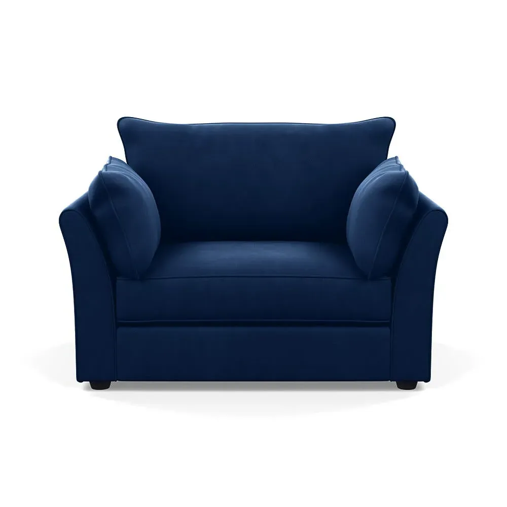 2-Seater Loveseat with Beech Legs - Blue, Velvet image