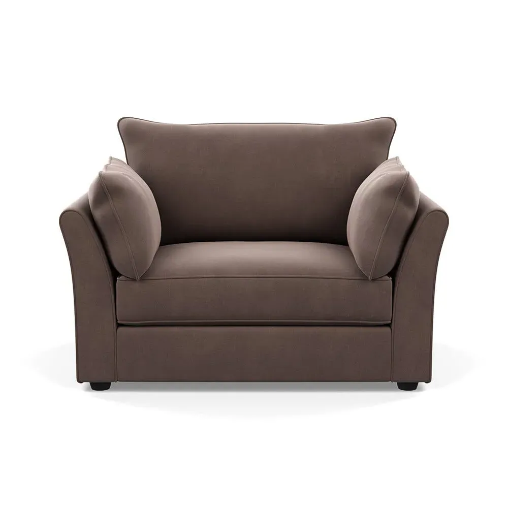 2-Seater Loveseat with Beech Legs - Brown, Velvet image