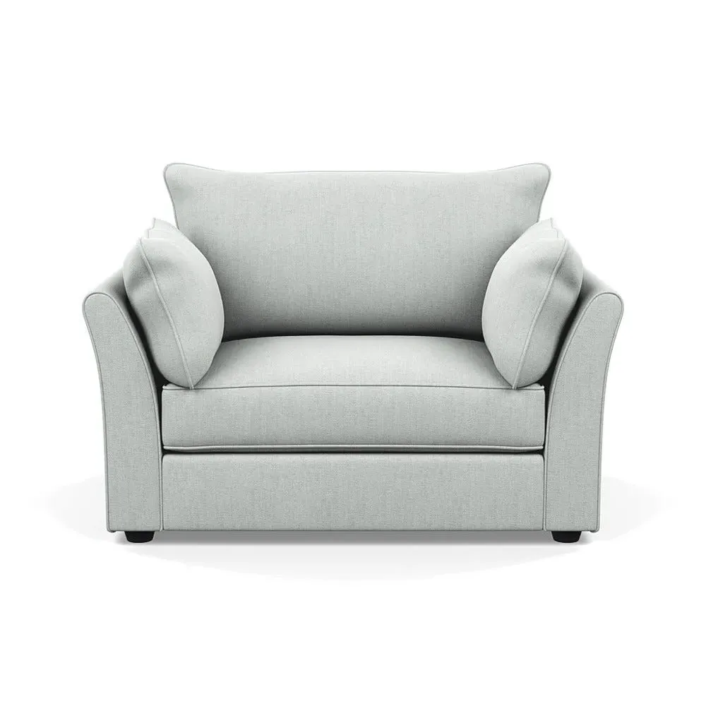 2-Seater Loveseat with Beech Legs - Grey, Fabric image
