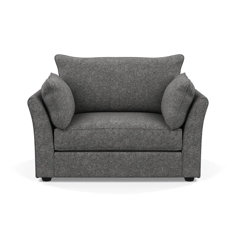 2-Seater Loveseat with Beech Legs - Grey, Wool image