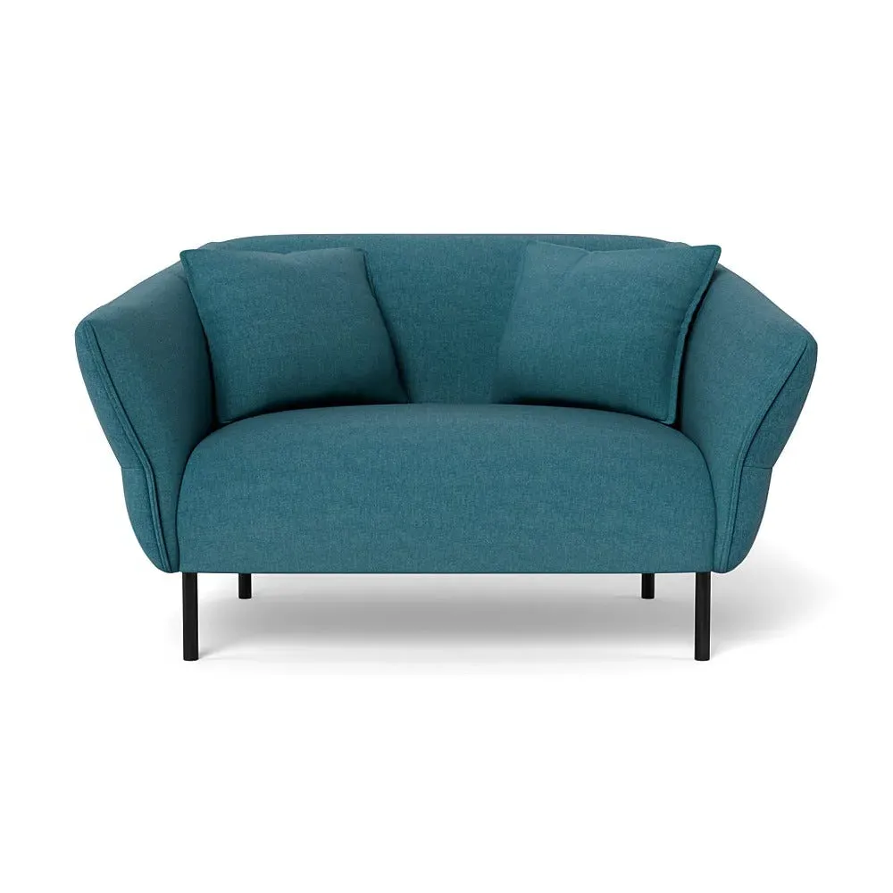 2-Seater Loveseat with Black Legs - Cadet, Cotton image