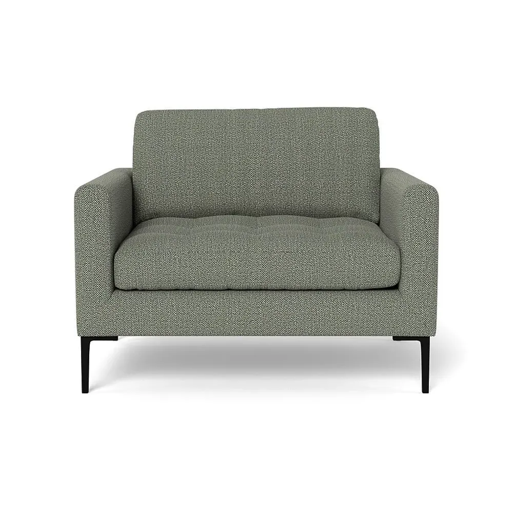 2-Seater Loveseat with Black Legs - Lapis, Boucle