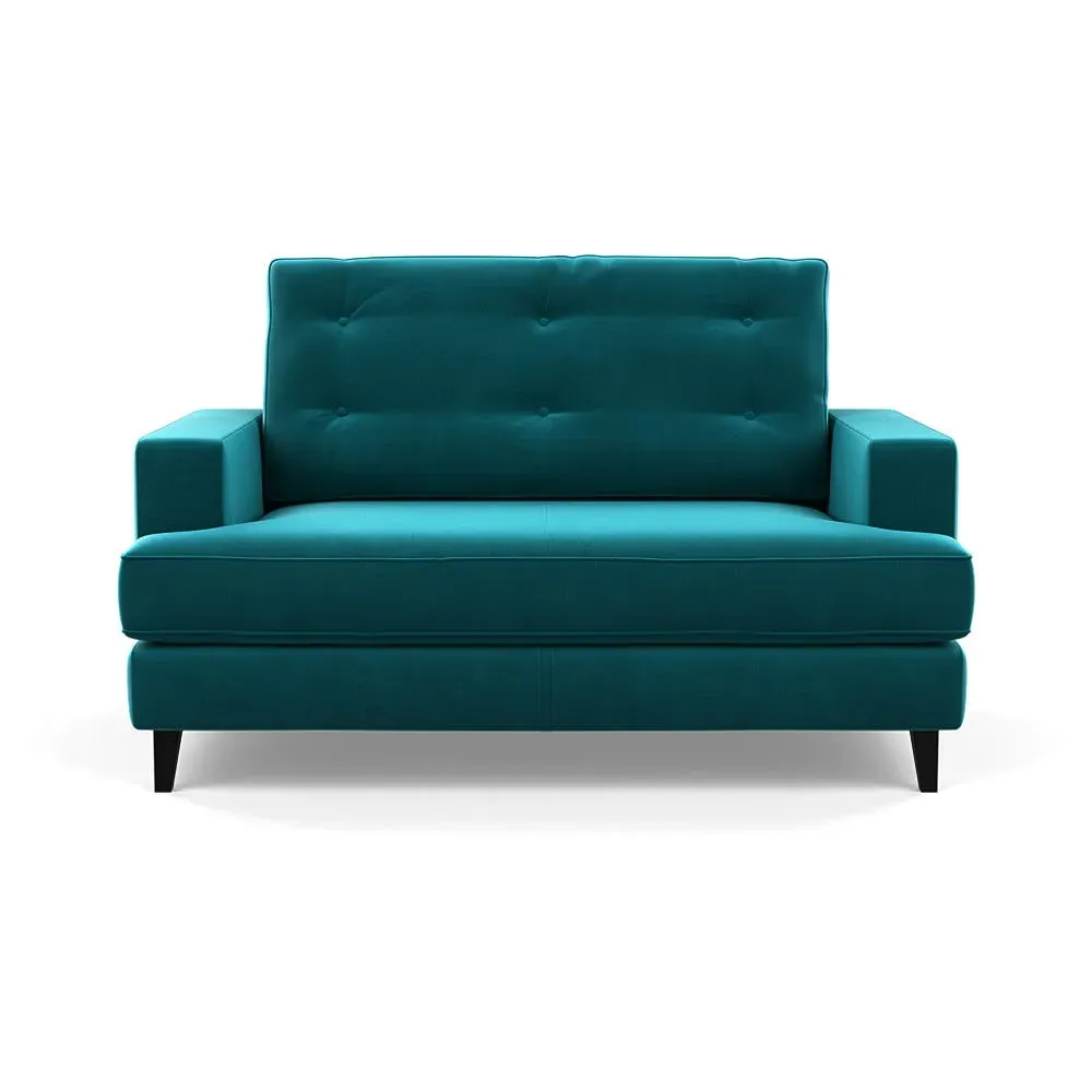 2-Seater Loveseat with Bolster - Blue, Velvet