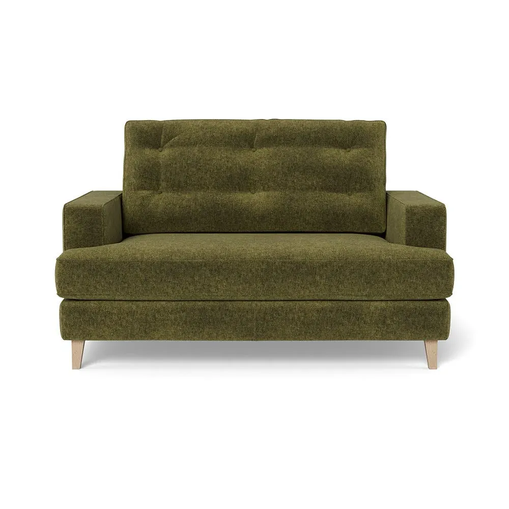 2-Seater Loveseat with Bolster - Green, Boucle