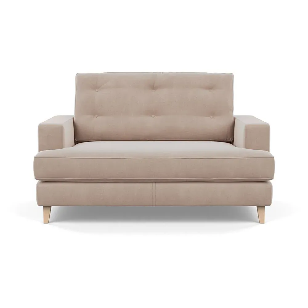 2-Seater Loveseat with Bolster - Grey, Velvet