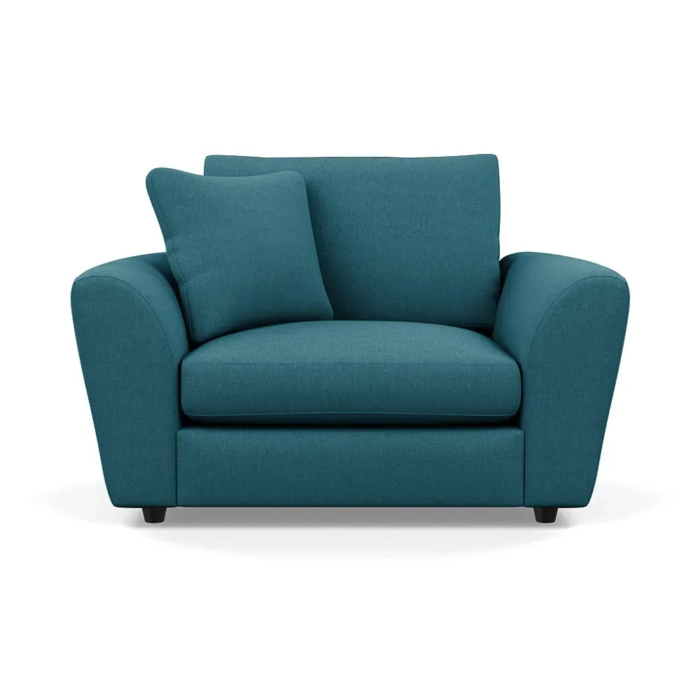 2-Seater Loveseat with Curved Arms - Blue, Cotton image