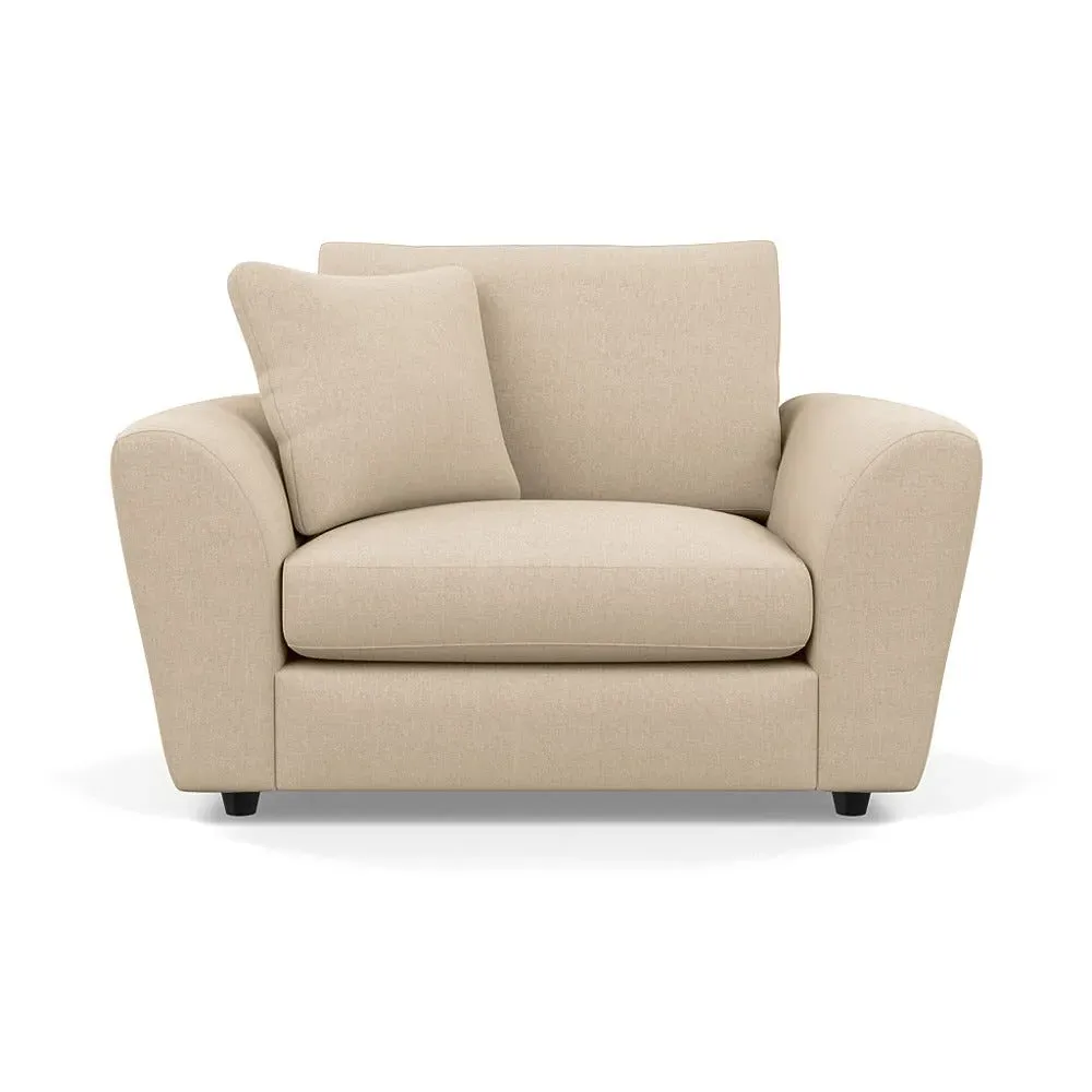 2-Seater Loveseat with Curved Arms - Cream, Cotton
