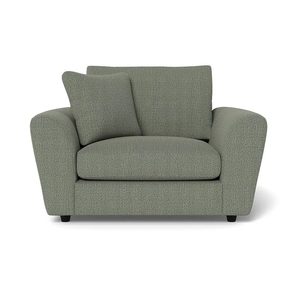 2-Seater Loveseat with Curved Arms - Grey, Boucle