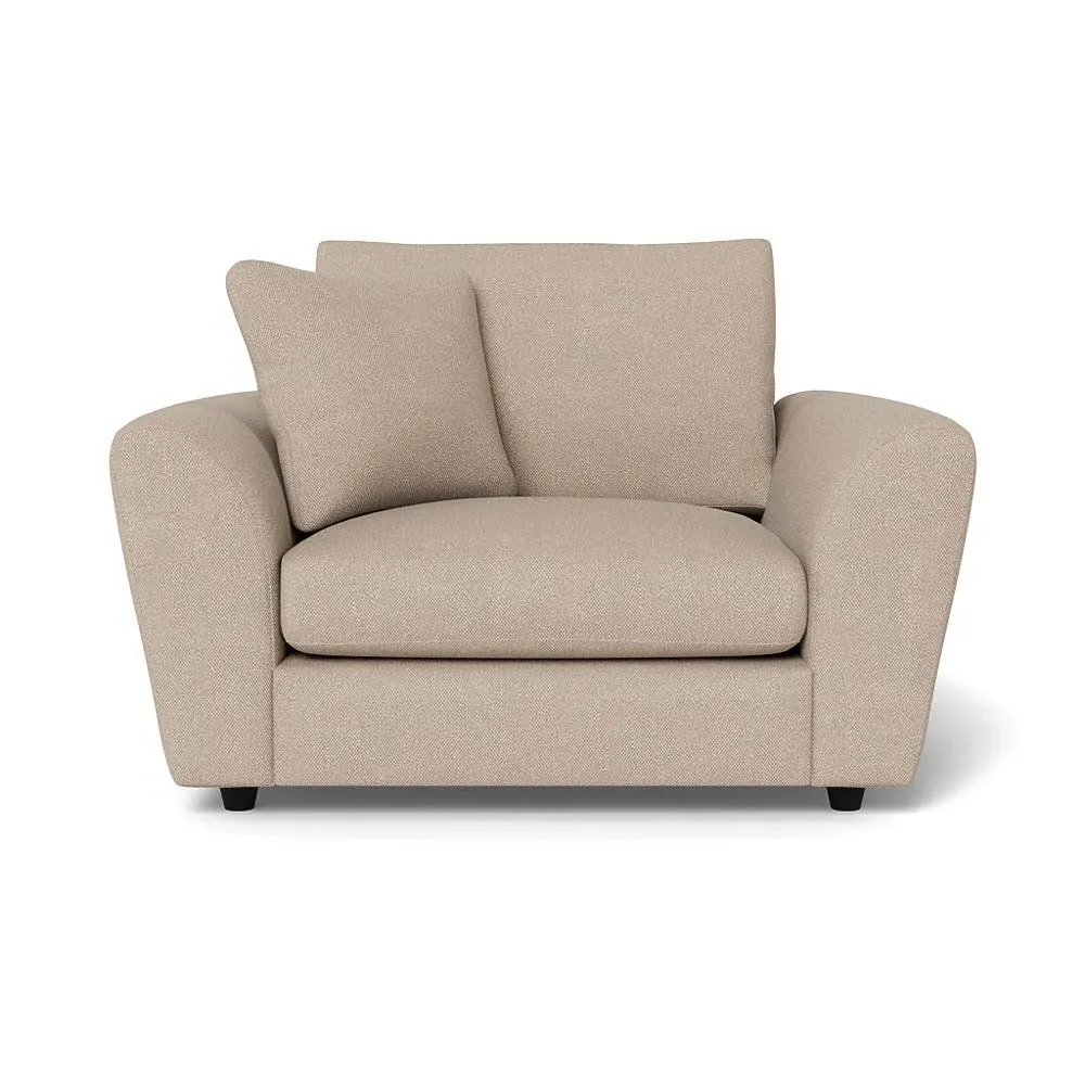 2-Seater Loveseat with Curved Arms - Natural, Boucle