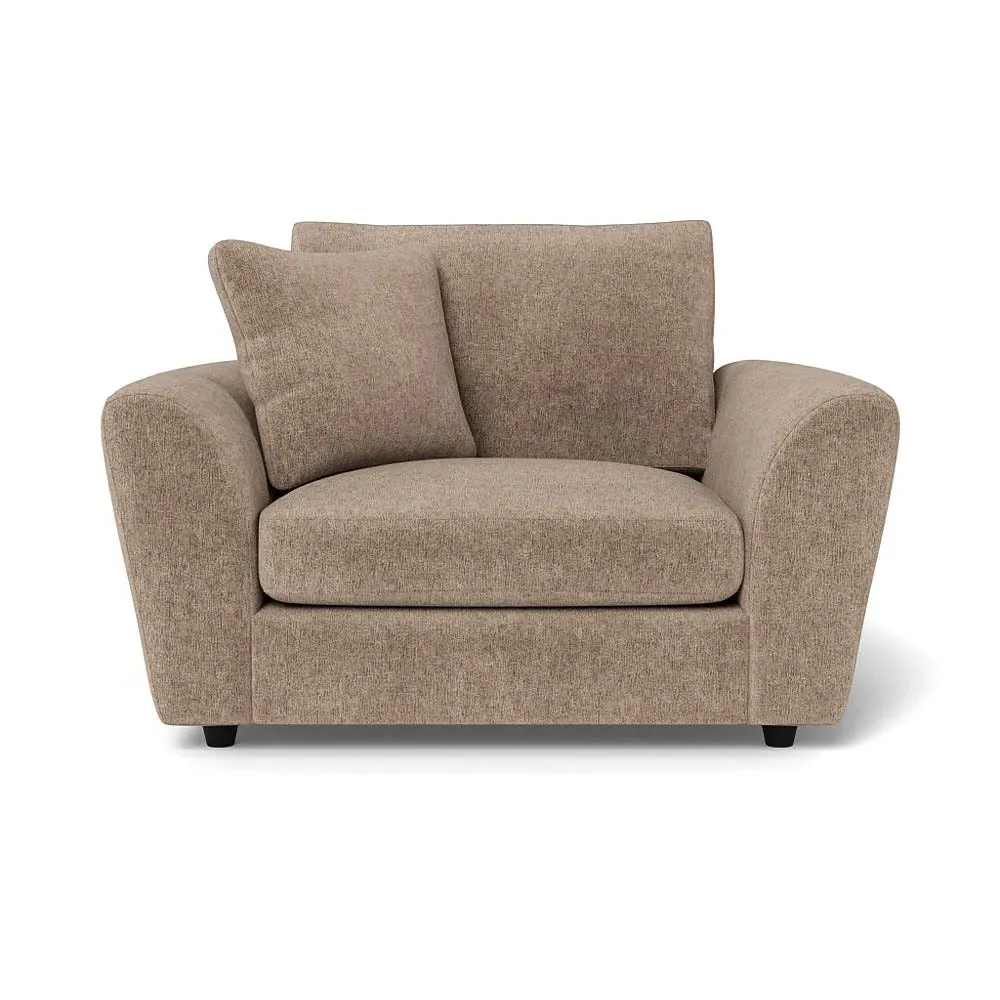 2-Seater Loveseat with Curved Arms - Natural, Boucle