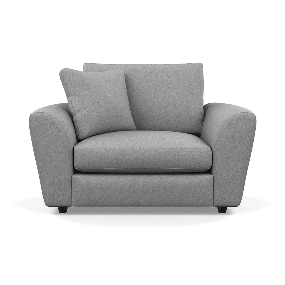 2-Seater Loveseat with Curved Arms - Natural, Linen