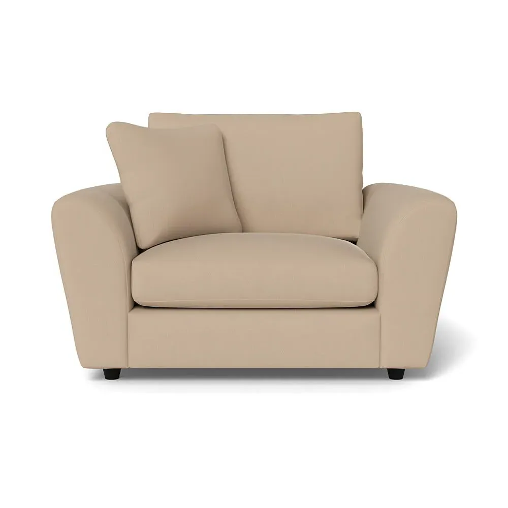 2-Seater Loveseat with Curved Arms - Natural, Linen