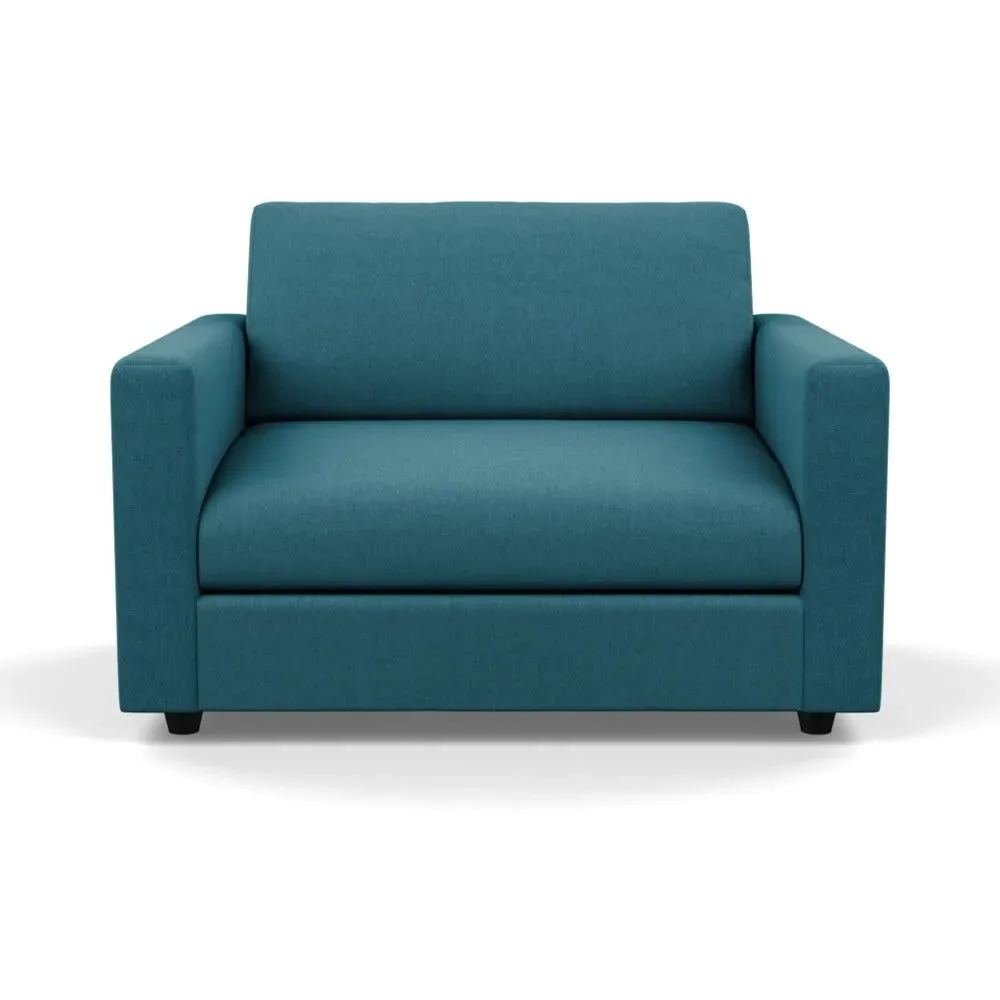 2-Seater Loveseat with Deep Cushions - Blue, Cotton image