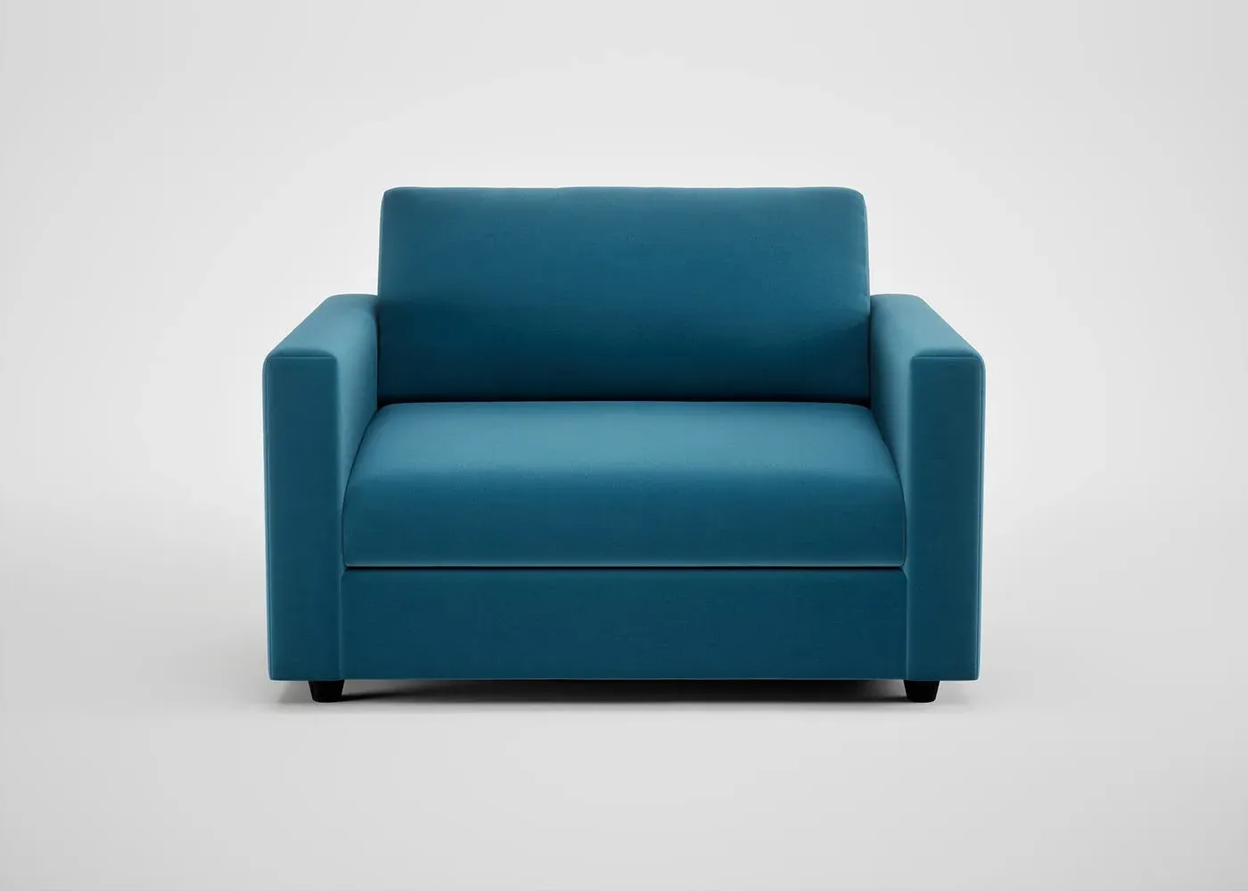 2-Seater Loveseat with Deep Cushions - Blue, Velvet