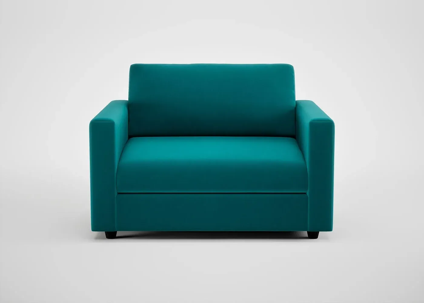 2-Seater Loveseat with Deep Cushions - Blue, Velvet