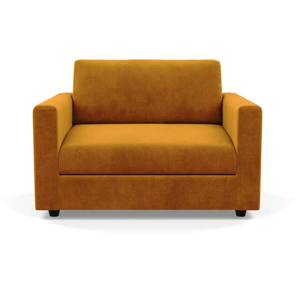 2-Seater Loveseat with Deep Cushions - Brown, Velvet