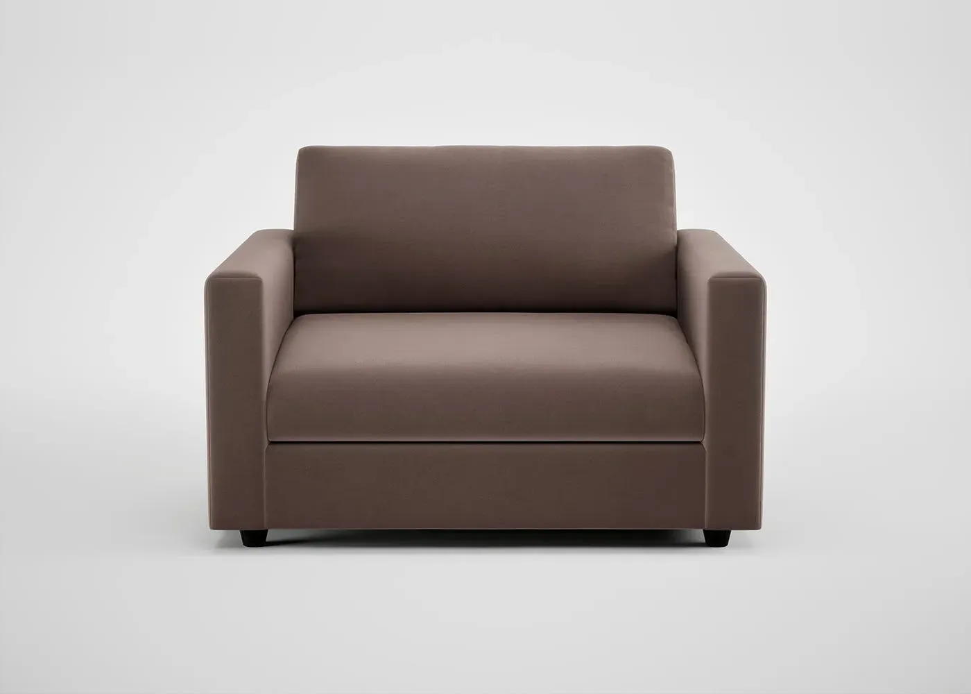 2-Seater Loveseat with Deep Cushions - Brown, Velvet