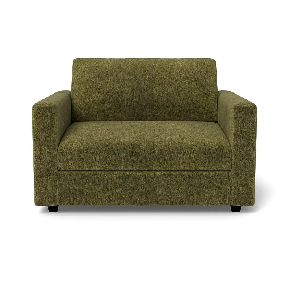 2-Seater Loveseat with Deep Cushions - Green, Boucle